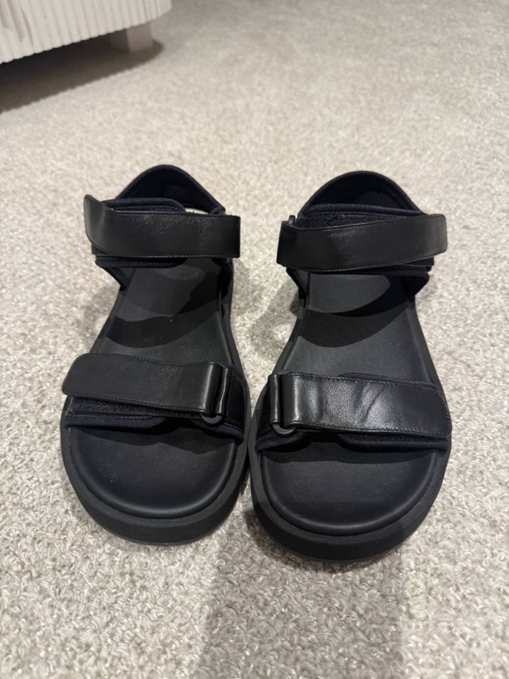 The Row Hook and Loop leather sandals
